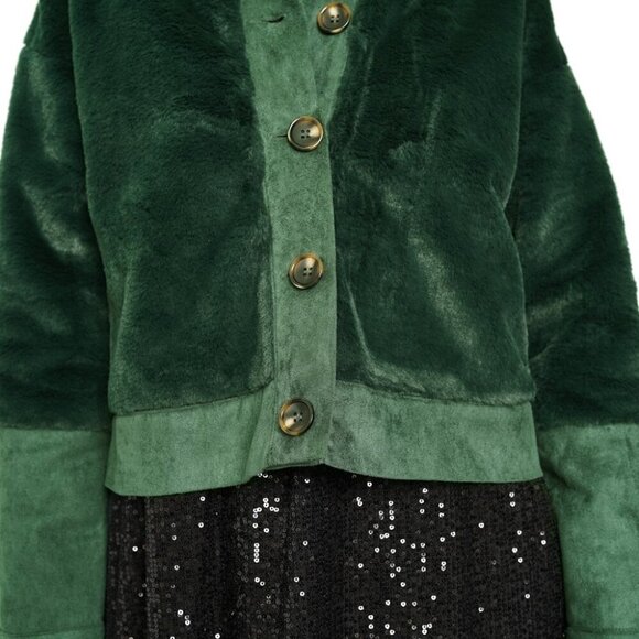 MYSTREE FAUX FUR MIX MEDIA JACKET - Picture 7 of 7